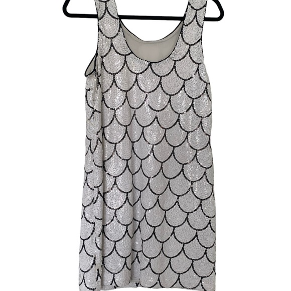 White and Black Sequin Dress - Picture 2 of 6